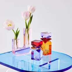 Arched Acrylic Side Table Blue