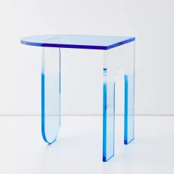 Arched Acrylic Side Table Blue