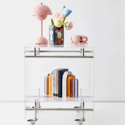 Bauhaus Acrylic Bar Cart Silver