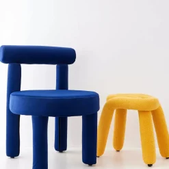 Berber Stool Boucle Yellow