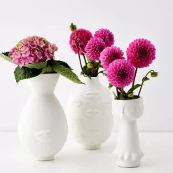 Bisous Ceramic Urn Vase White