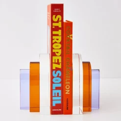 Bow Crystal Bookends Amber Purple