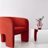 Bower Velvet Accent Chair Red