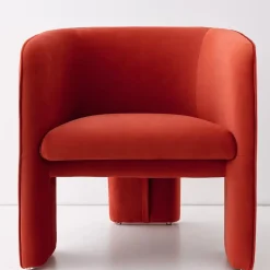 Bower Velvet Accent Chair Red