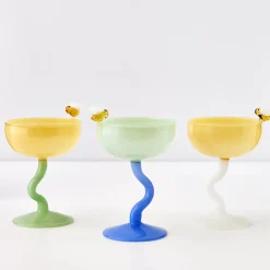 Bumble Cocktail Glass Yellow/White