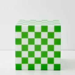 Checkerboard Acrylic Side Table Green