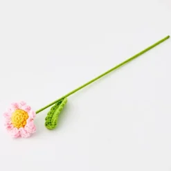 Daffodil Hand Knitted Crochet Flower Pink