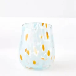 Dotted Glass Tumbler Blue/Orange