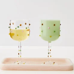 Dotted Wine Glass Clear