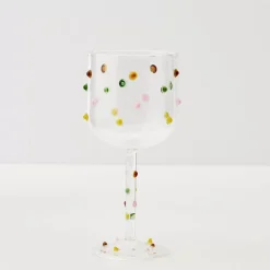 Dotted Wine Glass Clear