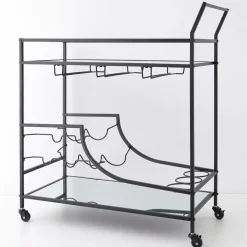 Double Decker Bar Cart Black
