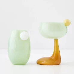 Droplet Glass Tumbler Set Green