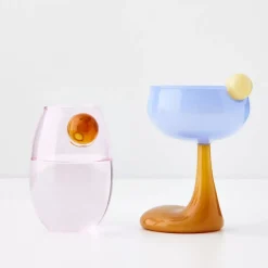 Droplet Glass Tumbler Set Pink