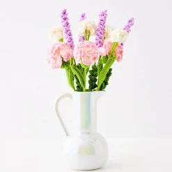 Freesia Hand Knitted Crochet Flower Pink