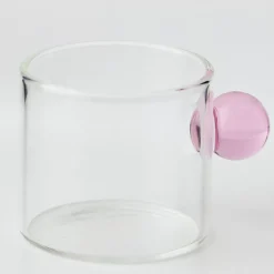 Glass Espresso Coffee Cup Pink