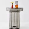 Glass Side Table Grey