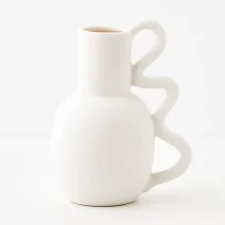 Grecian Ceramic Urn Vase White