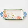 In Bloom Ceramic Serving Tray Blue