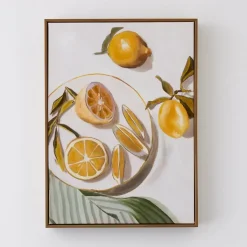 Lemon Slices Framed Canvas Oil Painting
