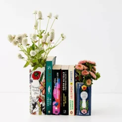 Looking Glass Ceramic Book Vase White
