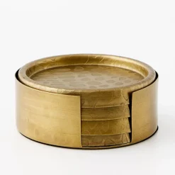 Metal Coasters 4 Pack Gold