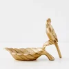 Penny The Parrot Resin Decorative Tray Gold