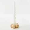 Petal Ceramic Taper Candle Holder Yellow