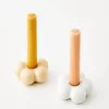 Petal Ceramic Taper Candle Holder White