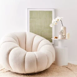 Pumpkin Accent Chair White
