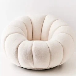 Pumpkin Accent Chair White