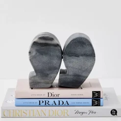 Quote Marble Bookends Grey