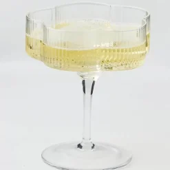 Ribbed Flower Champagne Glass