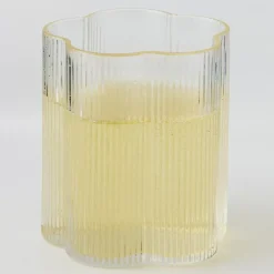 Ribbed Flower Glass Tumbler