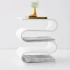 S Bend Acrylic Side Table White