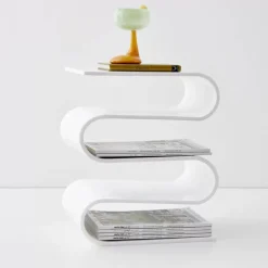 S Bend Acrylic Side Table White