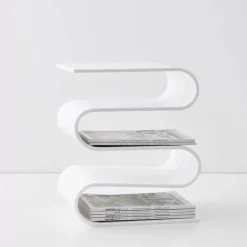 S Bend Acrylic Side Table White