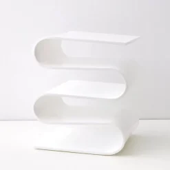 S Bend Acrylic Side Table White