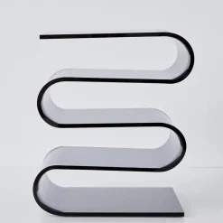 S Bend Acrylic Side Table Grey