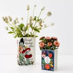 Secret Garden Ceramic Book Vase Navy