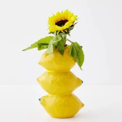 Stacked Lemon Ceramic Vase