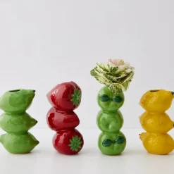 Stacked Lime Ceramic Vase