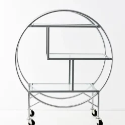 Vintage Style Bar Cart Silver