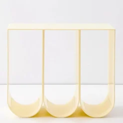 W Curved Acrylic Side Table Cream