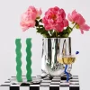 Wavy Taper Candle Green 2 Pack
