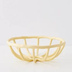 Weave Resin Fruit Bowl Beige